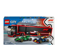 Klocki LEGO® LEGO Ciy 60445 Ciężarówka z bolidami RB20 i AMR24 F1